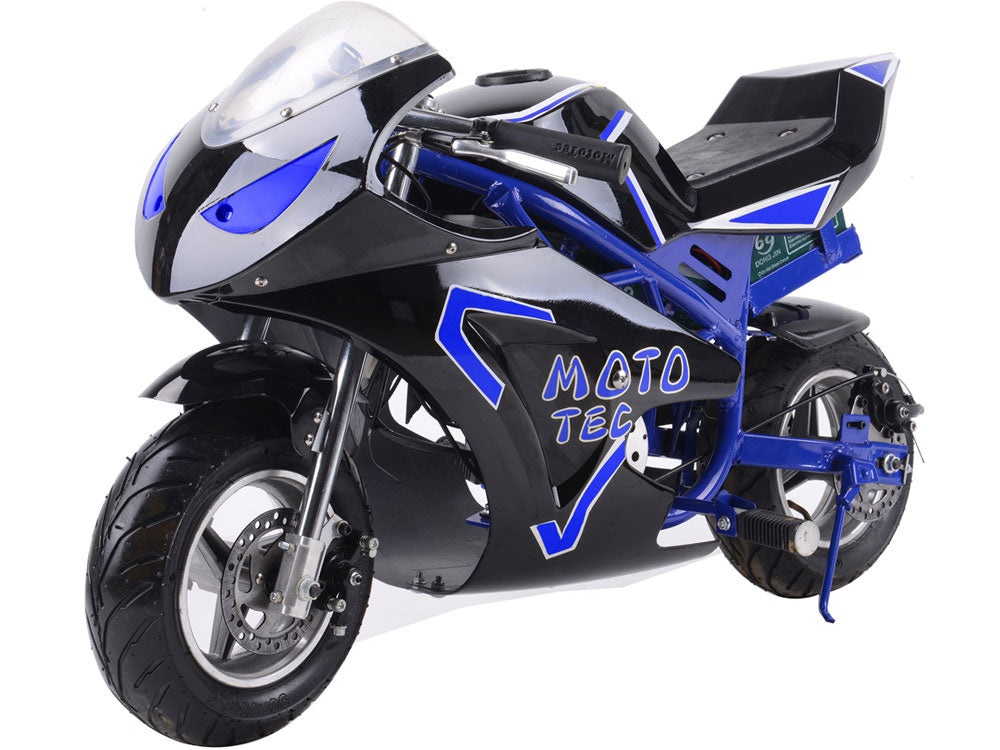 MotoTec Electric Pocket Bike GT 36v 500w Blue