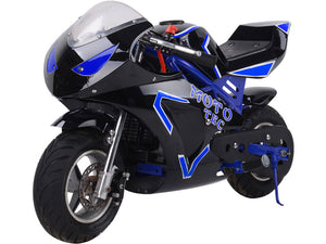 MotoTec Gas Pocket Bike GT 49cc 2-stroke Blue