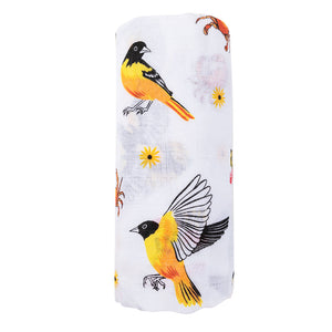 Gift Set: Maryland Baby Muslin Swaddle Blanket and Burp Cloth/Bib Combo by Little Hometown