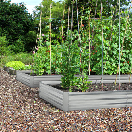 Metal Galvanized Raised Garden Bed with Open-Ended Base-8 x 4 ft