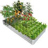 Metal Galvanized Raised Garden Bed with Open-Ended Base-8 x 4 ft