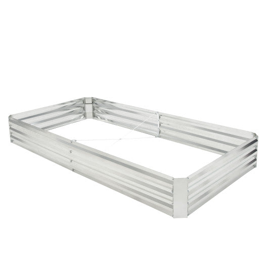 Metal Galvanized Raised Garden Bed with Open-Ended Base-8 x 4 ft