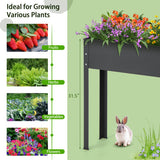 Metal Raised Garden Bed with Legs and Drainage Hole for Vegetable Flower-40 x 11 x 31.5 inches