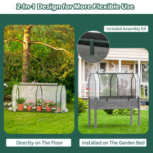 47.5 x 21.5 x 24 Inch Outdoor Mini Greenhouse with Roll-up Zipper Door