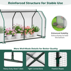 47.5 x 21.5 x 24 Inch Outdoor Mini Greenhouse with Roll-up Zipper Door