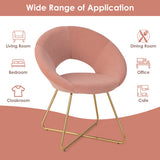 Modern Velvet Accent Chair Vanity Chair with Metal Legs-2 Pieces