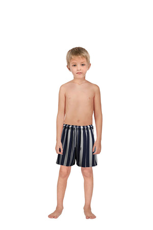 Navy Stripes - Kids Swim Trunks by Bermies