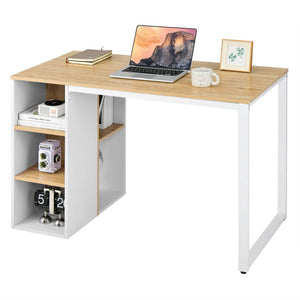 Computer Desk with 5 Side Shelves and Metal Frame