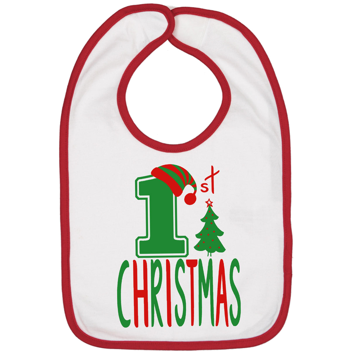 Baby Infant Red Green Christmas Bib