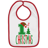 Baby Infant Red Green Christmas Bib