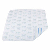 Whale and Ocean Stripe Newcastle Blanket