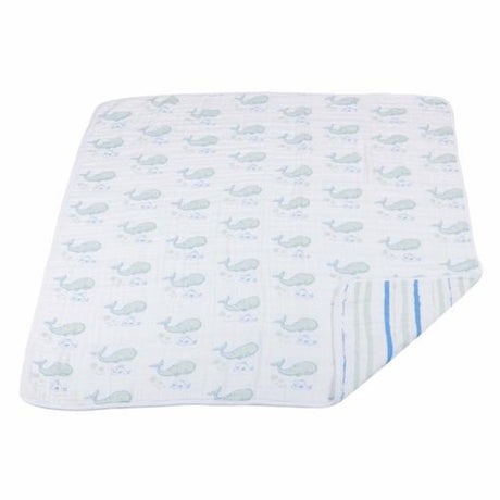 Whale and Ocean Stripe Newcastle Blanket