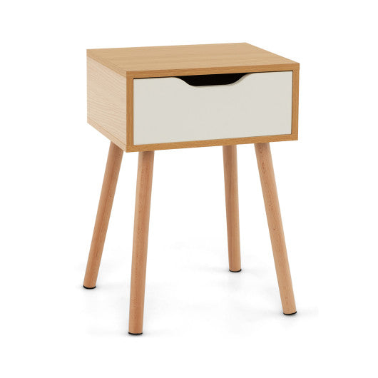 Set of 1/2 Modern Nightstand with Storage Drawer for Bedroom Living Room-1 Piece