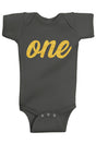 One Gold First Birthday Bodysuit - Aiden's Corner