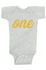 One Gold First Birthday Bodysuit - Aiden's Corner