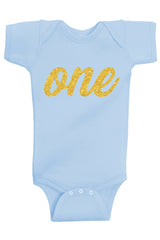 One Gold First Birthday Bodysuit - Aiden's Corner
