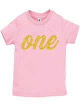 One Gold First Birthday Shirt - Aiden's Corner