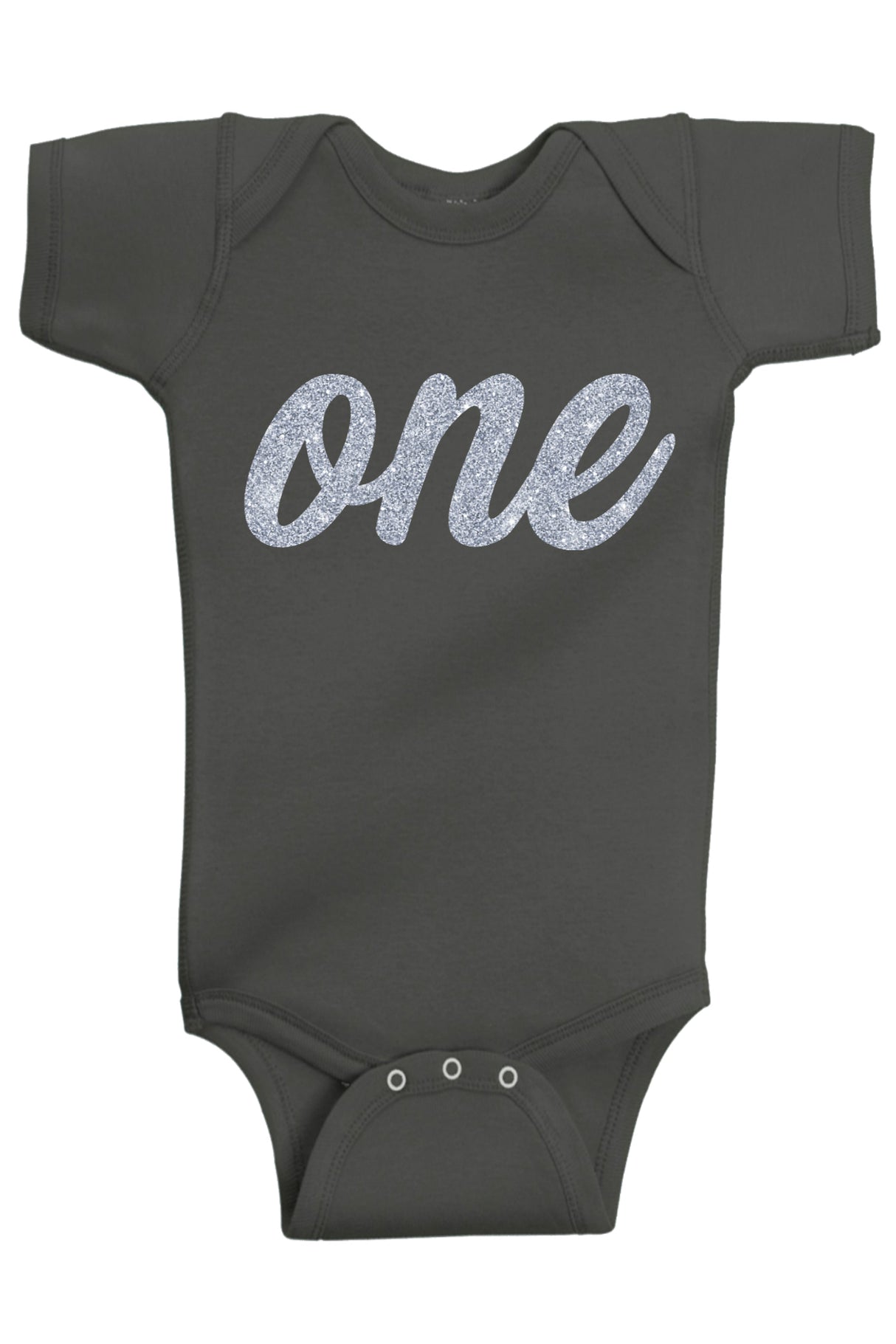 One Silver First Birthday Bodysuit - Aiden's Corner