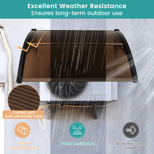 Outdoor Front Door Patio Overhang Awning for Sunlight Rain Snow Wind Protection-40 x 40 Inch