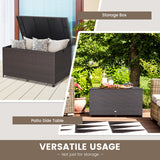 Outdoor Wicker Storage Box with Zippered Liner-133 Gallon
