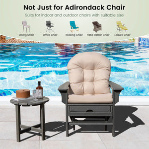 Patio Adirondack Chair Cushion with Fixing Straps and Seat Pad-Beige