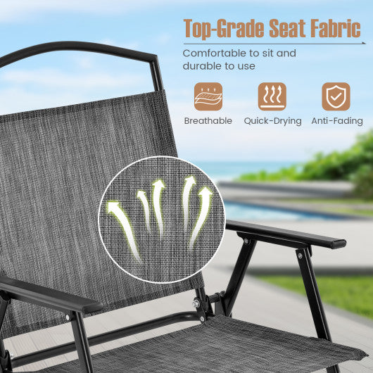 Patio Dining Set for 4 with Umbrella Hole-Gray