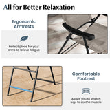 Patio Folding Bar Stool Set of 4 with Metal Frame and Footrest-Blue