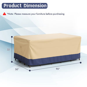 Patio Furniture Cover with Padded Handle and Click-Close Straps-90 x 50 x 32 inches