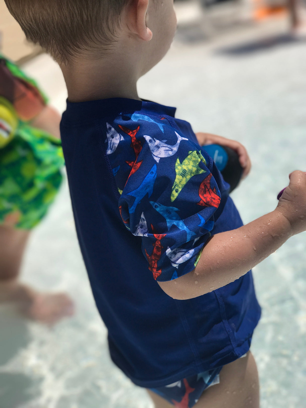 Shark Baby Rash Guard, Sun Protective Swim Shirt (Sizes 6M–5T) by Beau & Belle Littles