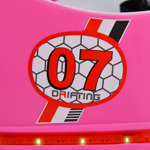 12V Electric Kids Ride On Bumper Car with Flashing Lights for Toddlers-Pink