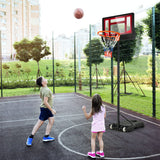 4.3-8.2 FT Portable Basketball Hoop with Adjustable Height and Wheels-Red