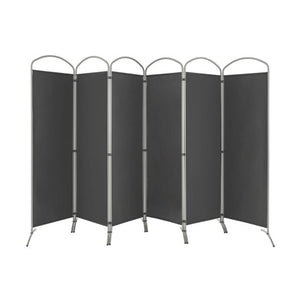 6 Feet 6-Panels Freestanding Folding Privacy Screen-Gray