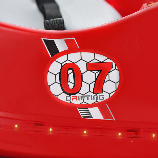 12V Electric Kids Ride On Bumper Car with Flashing Lights for Toddlers-Red