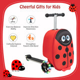 Hardshell Ride-on Suitcase Scooter with LED Flashing Wheels-Red