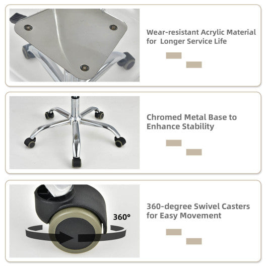 Swivel Acrylic Armless Adjustable Height Office Chair