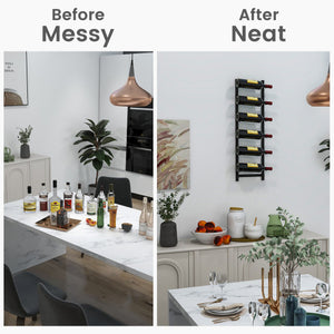 Rust proof Wall Mounted Wine Rack for 6 or 9 Bottles-M