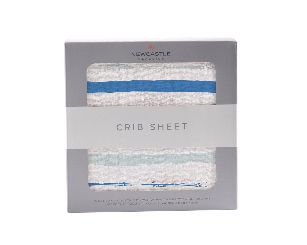 Ocean Stripe Crib Mattress Sheet - Aiden's Corner Baby & Toddler Clothes, Toys, Teethers, Feeding and Accesories