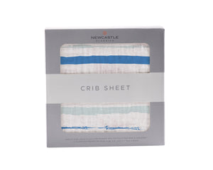 Ocean Stripe Crib Mattress Sheet - Aiden's Corner Baby & Toddler Clothes, Toys, Teethers, Feeding and Accesories