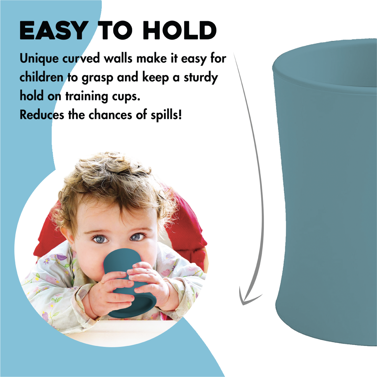 Sage & Blue - 4oz Baby Training Cups With Training Spoons by Senso Minds