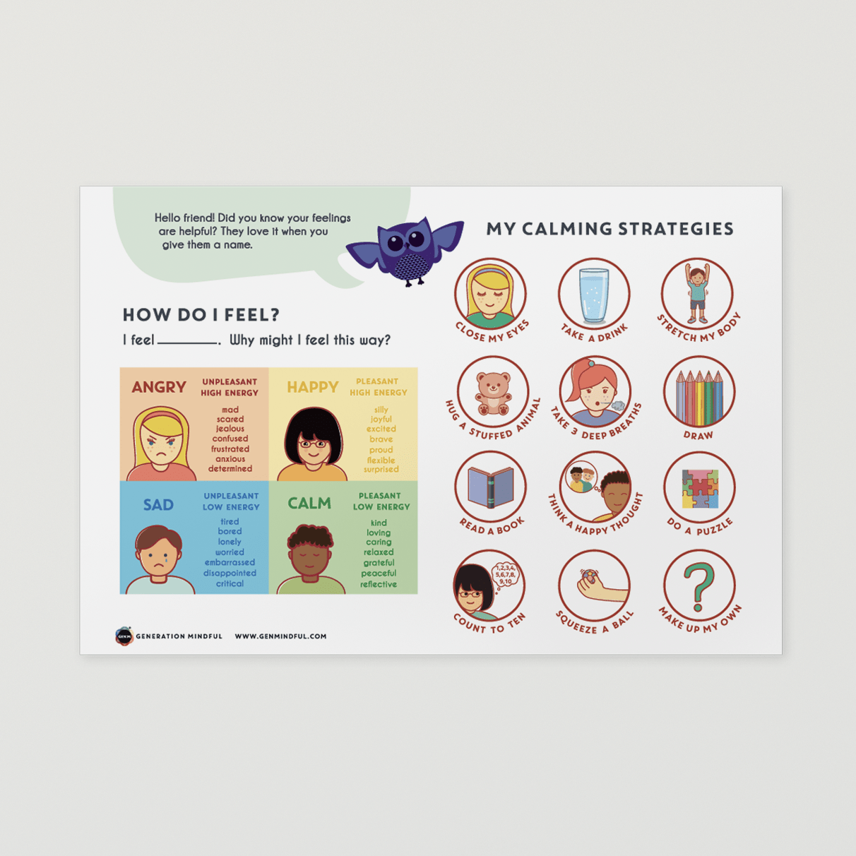 My Calming Strategies Poster by Generation Mindful