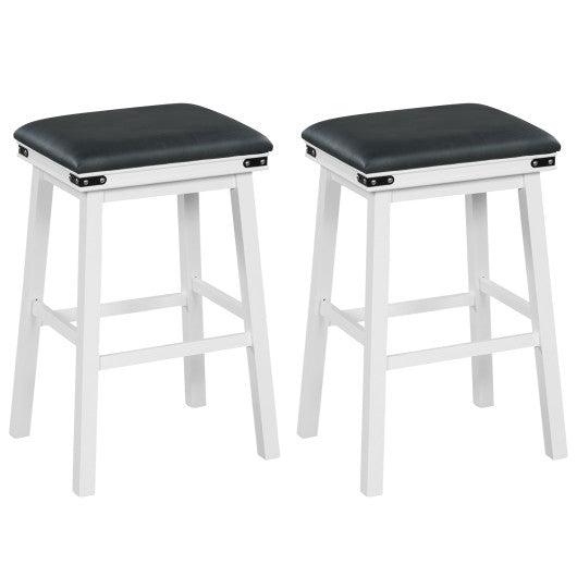 Set of 2 24/30 Inch Dining Bar Stool with Acacia Wood Frame-30 inches