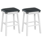 Set of 2 24/30 Inch Dining Bar Stool with Acacia Wood Frame-30 inches