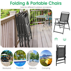 Set of 2/4/6 Outdoor Folding Chairs with Breathable Seat-Set of 2