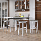 2 Pieces 26/31.5 Inch Upholstered Saddle Barstools with Padded Cushions-31.5 inches