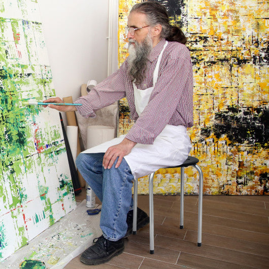 Set of 6 Portable Plastic Stack Stools -Gray