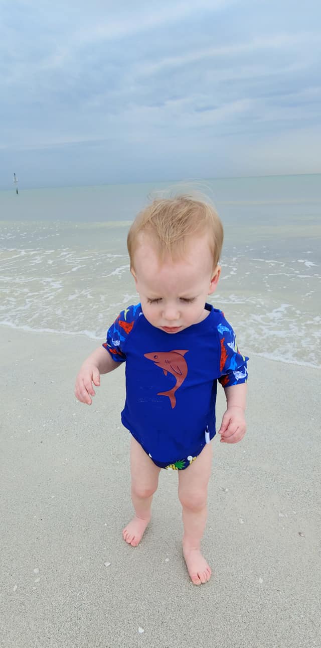 Shark Baby Rash Guard, Sun Protective Swim Shirt (Sizes 6M–5T) by Beau & Belle Littles