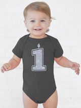 1 Silver First Birthday Bodysuit - Aiden's Corner
