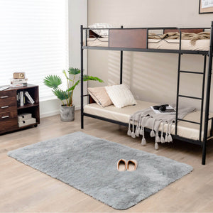 4x6 Feet Modern Soft Shag Rug with Non-slip Grip Dots-Light Gray