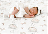 Gift Set: Southern Belle Baby Muslin Swaddle Blanket and Burp Cloth/Bib Combo by Little Hometown