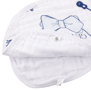 Gift Set: Southern Gentleman Baby Muslin Swaddle Blanket and Burp Cloth/Bib Combo by Little Hometown